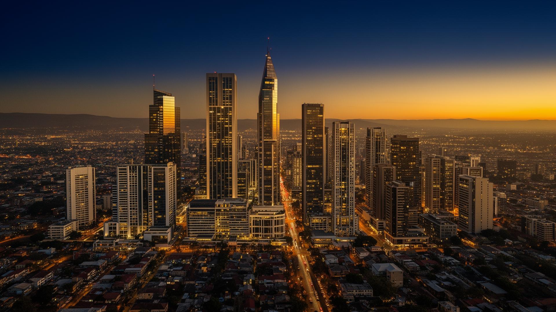 Nairobi luxury skyline at twilight