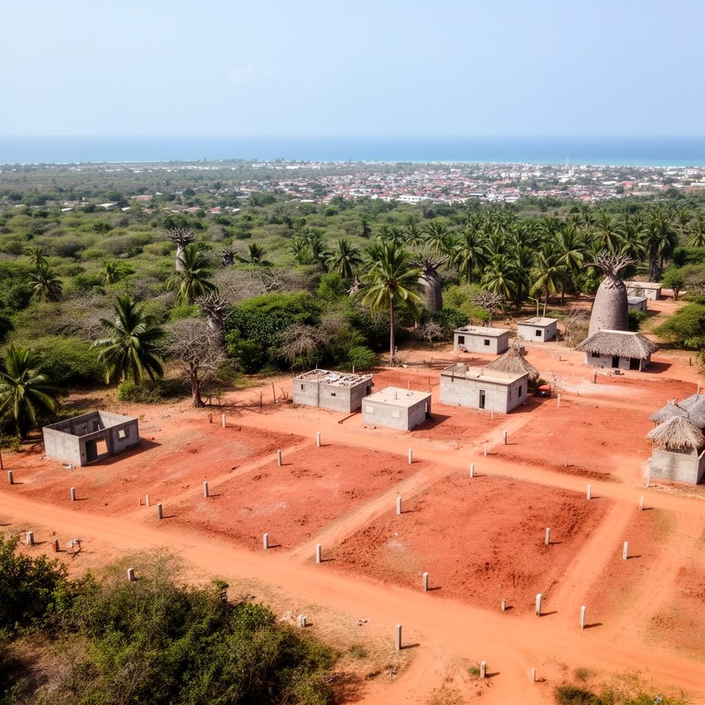 Aerial view of Casuarina Gardens Plots in Malindi, Kilifi